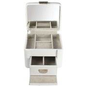 Dulwich Designs Two Tone Medium Jewellery Box - Light Cream/Mink