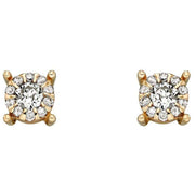 Elements Gold April Birthstone Stud Earrings - Clear/Gold