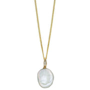 Elements Gold Baroque Pearl and Diamond Pendant - Gold