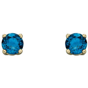 Elements Gold December Birthstone Stud Earrings - Blue/Gold