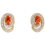 Elements Gold Fire Opal Stud Earrings - Gold/Orange