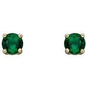 Elements Gold May Birthstone Stud Earrings - Green/Gold