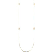 Elements Gold Navette Mother Of Pearl Necklace - Yellow Gold