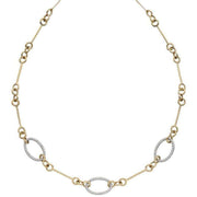 Elements Gold Oval Bar Necklace - Yellow Gold/Silver
