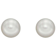 Elements Gold Pearl 7mm Stud Earrings - White