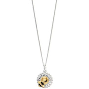 Elements Silver Bee and Flower Pendant - Silver/Gold