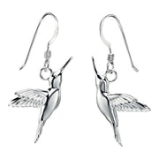 Elements Silver Hummingbird Drop Earrings - Silver