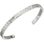 Elements Silver Ripple Texture Bangle - Silver