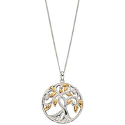 Elements Silver Tree of Life Pendant - Silver/Gold