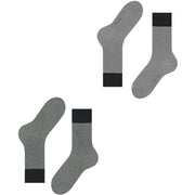 Esprit All Over Stripe 2 Pack Socks - Navy/Grey
