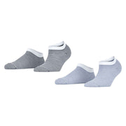Esprit Allover Stripe 2 Pack Sneaker Socks - Blue