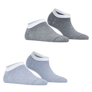 Esprit Allover Stripe 2 Pack Sneaker Socks - Blue