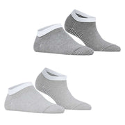 Esprit Allover Stripe 2 Pack Sneaker Socks - Grey/Black