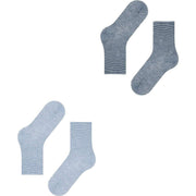 Esprit Allover Stripe 2 Pack Socks - Blue