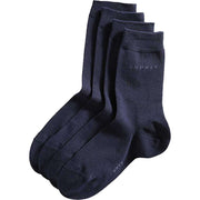 Esprit Basic Easy 2 Pack Mid-Calf Socks - Marine Navy