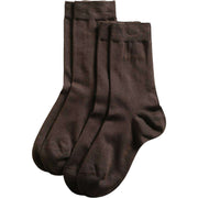 Esprit Basic Fine Knit Mid-Calf 2 Pack Socks - Dark Brown