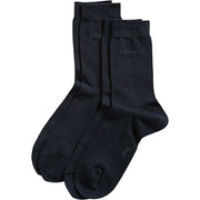Esprit Basic Fine Knit Mid-Calf 2 Pack Socks - Marine Navy