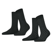 Esprit Fine Dot 2 Pack Socks - Black