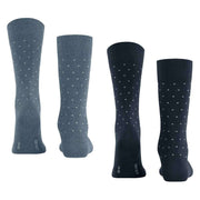 Esprit Fine Dot 2 Pack Socks - Navy