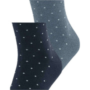 Esprit Fine Dot 2 Pack Socks - Navy