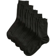 Esprit Soild Basic Mid-Calf 5 Pack Socks - Black