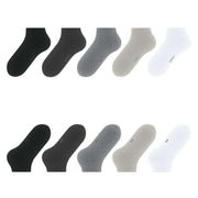 Esprit Solid Mix 5 Pack Sneaker Socks - Black/Grey -
