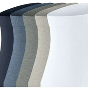Esprit Solid Mix 5 Pack Sneaker Socks - White/Grey -