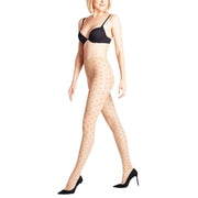 Falke Dot Bicolor 15 Denier Tights - Powder Beige