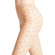 Falke Dot Bicolor 15 Denier Tights - Powder Beige