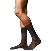 Falke No10 Pure Fil d'Ecosse Smooth Ribbed Knit Socks - Brown