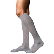 Falke No9 Pure Fil d'Ecosse Smooth Flat Knit Knee High Socks - Light Grey Melange