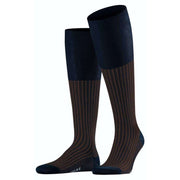 Falke Oxford Stripe Knee High Socks - Plum Purple