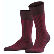Falke Oxford Stripe Socks - Barolo Red