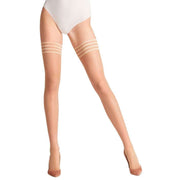 Falke Pure Matt 20 Denier Stay Up Stockings - Golden Tan