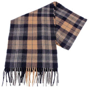 Fraas Checked Scarf - Camel Beige/Navy