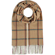 Fraas Recycled Modern Rupert Check Scarf - Camel Beige