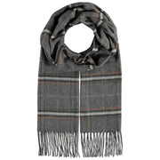 Fraas Wide Check Scarf - Grey