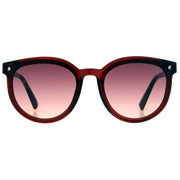 French Connection Oversized Round Sunglasses - Dark Wine Burgundy