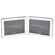 Juliana Impressions Hinged Double Frame 4x6  - Silver