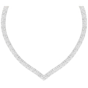 KJ Beckett Chevron V Shaped Necklace - Silver