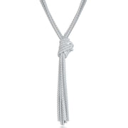 KJ Beckett Classic Knot Popcorn Chain Necklace - Silver
