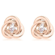 KJ Beckett Knot and Cubic Zirconia Stud Earrings - Rose Gold/Silver
