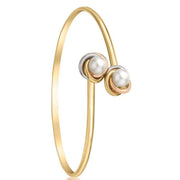KJ Beckett Knot and Pearl Flexible Bangle - Gold/Silver/Rose Gold