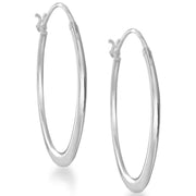 KJ Beckett Oval Creole Earrings - Silver