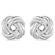 KJ Beckett Textured Knot Stud Earrings - Silver