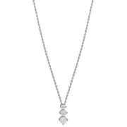 KJ Beckett Trilogy Cubic Zirconia Pendant Necklace - Silver