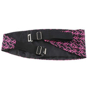 Knightsbridge Neckwear Bow Tie and Cummerbund Set - Black/Pink