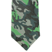 Knightsbridge Neckwear Camo Silk Skinny Tie - Green