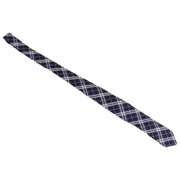 Knightsbridge Neckwear Check Cotton Tie and Pocket Square Set - Navy/White