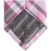 Knightsbridge Neckwear Checked Silk Skinny Tie - Pink/Grey